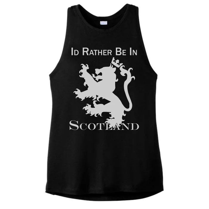 Id Rather Be In Scotland Ladies Tri-Blend Wicking Tank