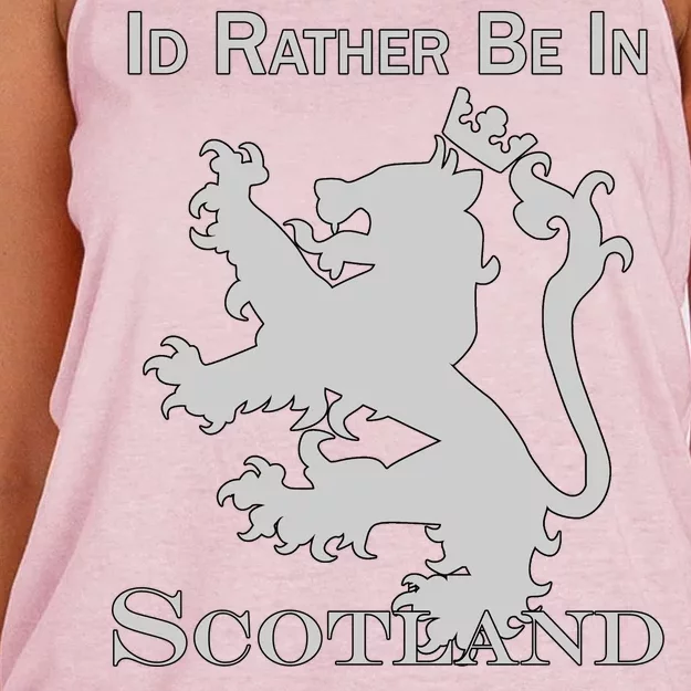 Id Rather Be In Scotland Women's Knotted Racerback Tank