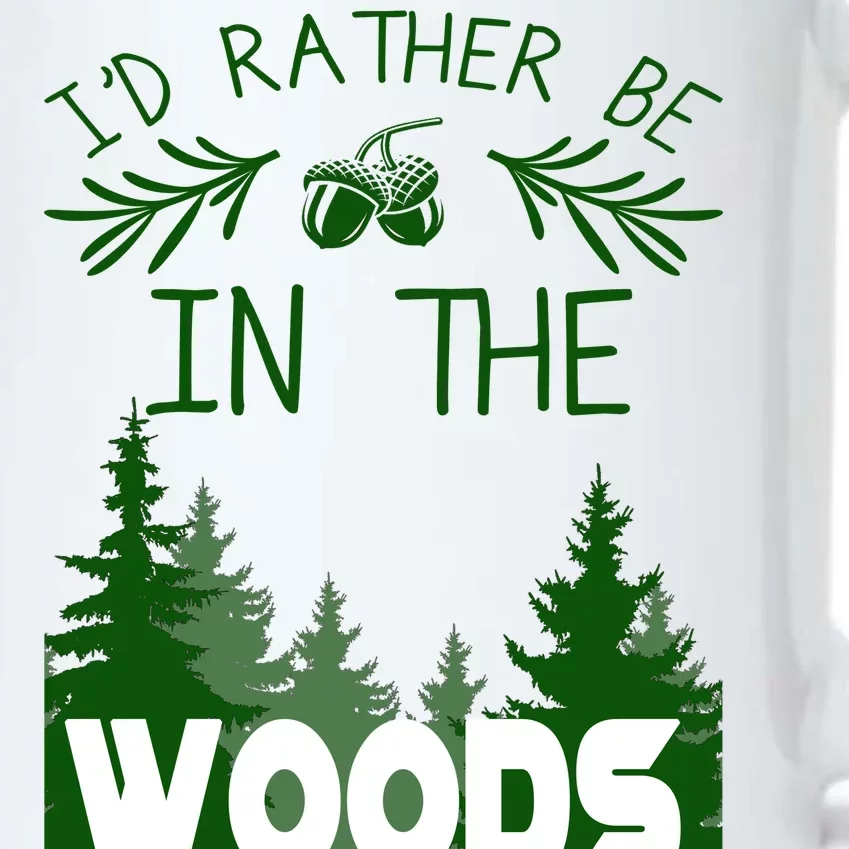 I'd Rather Be In The Woods Funny Hiking Black Color Changing Mug