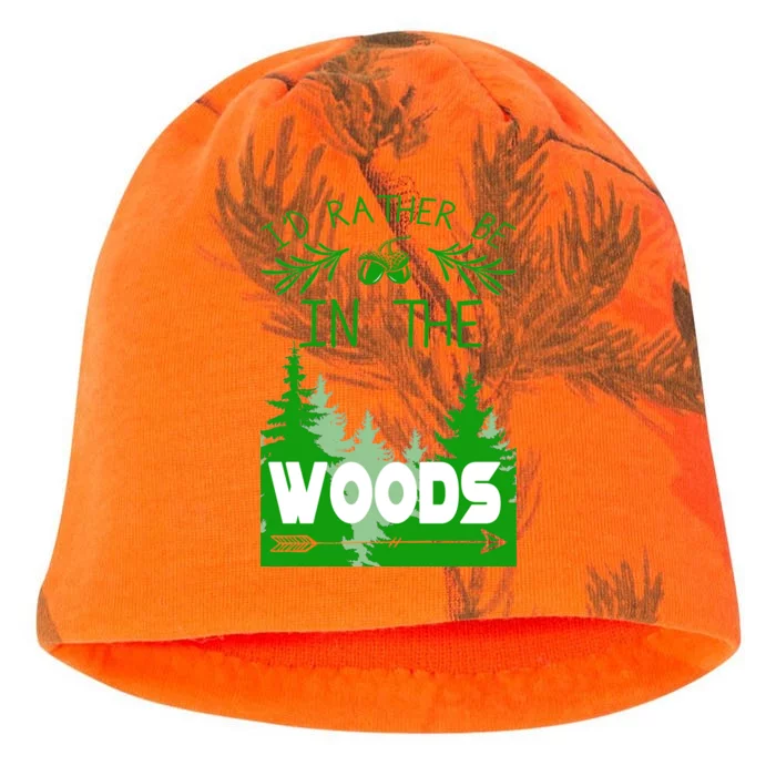 I'd Rather Be In The Woods Funny Hiking Kati - Camo Knit Beanie