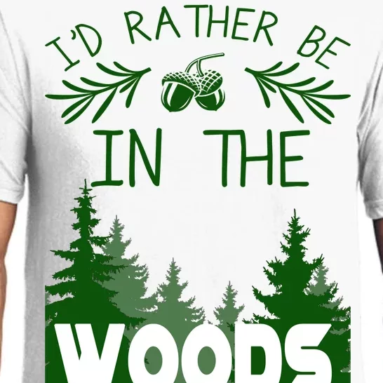 I'd Rather Be In The Woods Funny Hiking Pajama Set