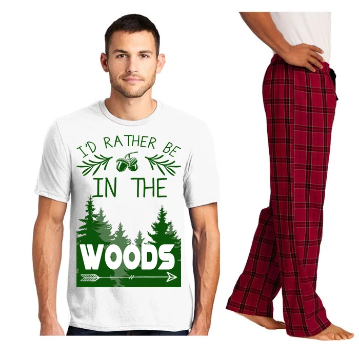 I'd Rather Be In The Woods Funny Hiking Pajama Set