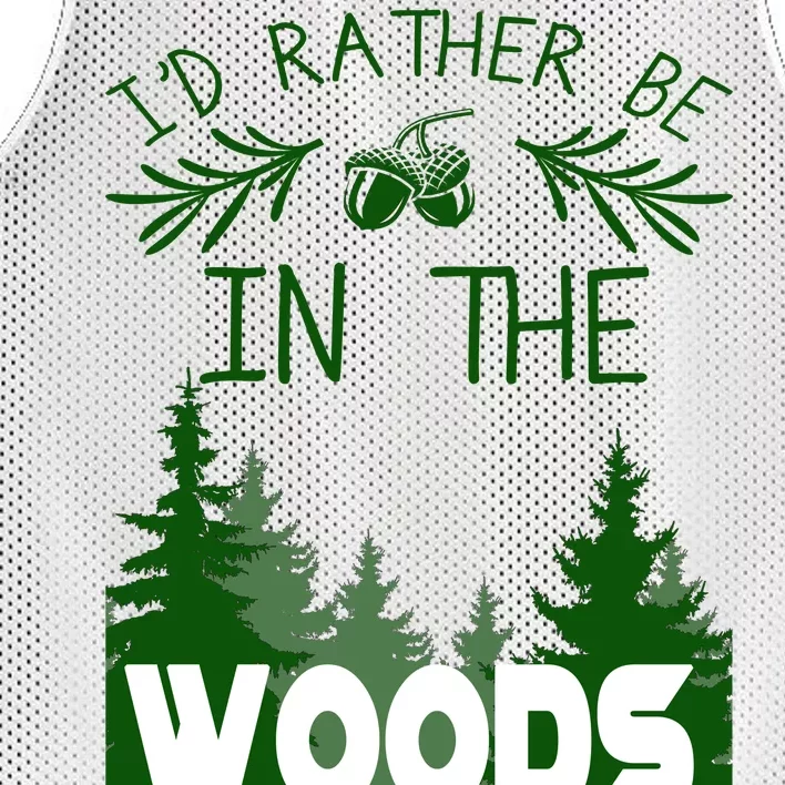 I'd Rather Be In The Woods Funny Hiking Mesh Reversible Basketball Jersey Tank