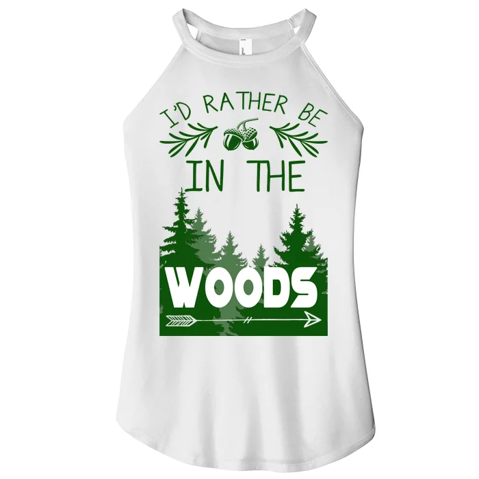 I'd Rather Be In The Woods Funny Hiking Women’s Perfect Tri Rocker Tank