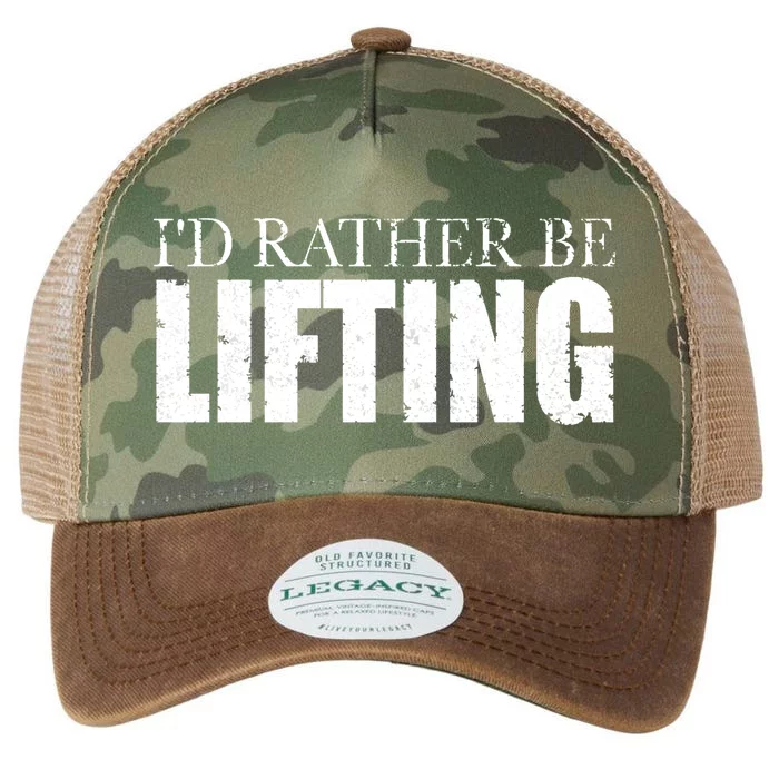 I'd Rather Be Lifting Funny Workout Gym Legacy Tie Dye Trucker Hat