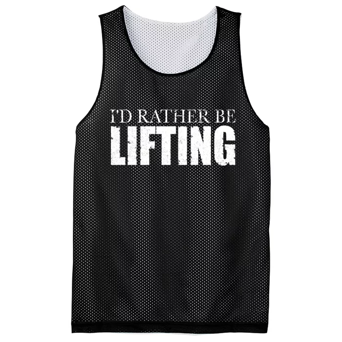 I'd Rather Be Lifting Funny Workout Gym Mesh Reversible Basketball Jersey Tank