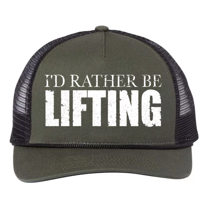 I'd Rather Be Lifting Funny Workout Gym Retro Rope Trucker Hat Cap