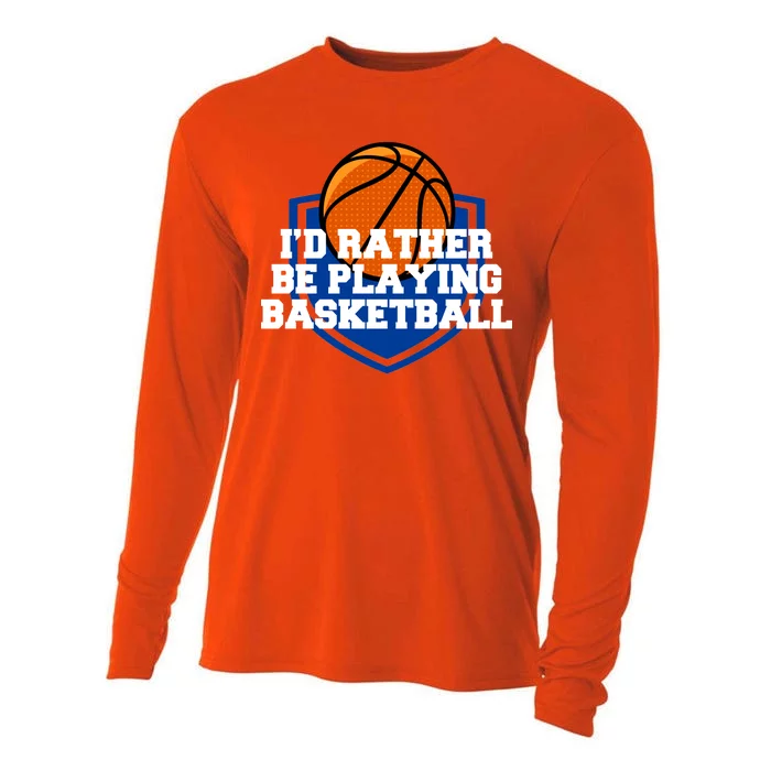 I'd Rather Be Playing Basketball Cooling Performance Long Sleeve Crew