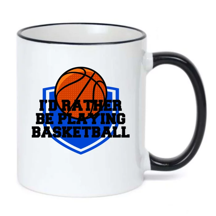 I'd Rather Be Playing Basketball Black Color Changing Mug