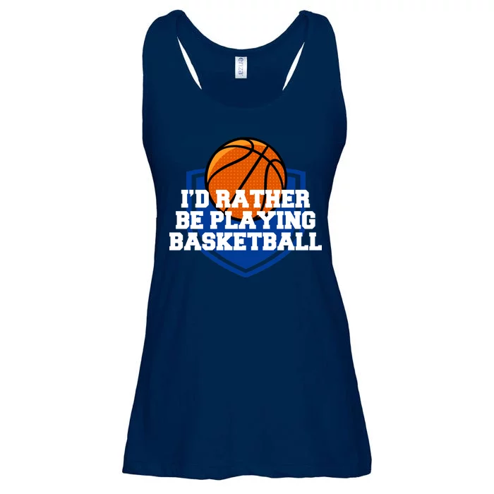 I'd Rather Be Playing Basketball Ladies Essential Flowy Tank