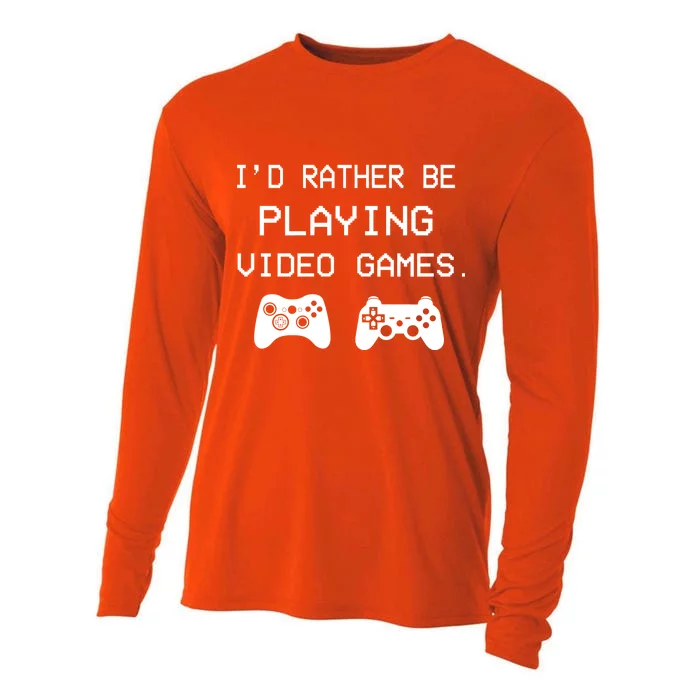 I'd Rather Be Playing Video Games Cooling Performance Long Sleeve Crew