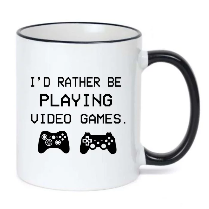 I'd Rather Be Playing Video Games Black Color Changing Mug