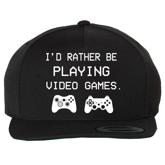 I'd Rather Be Playing Video Games Wool Snapback Cap