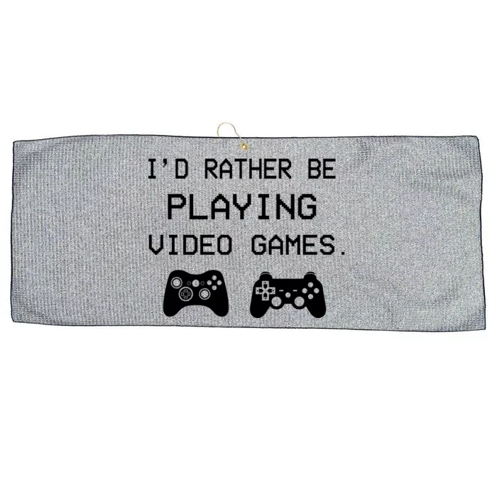 I'd Rather Be Playing Video Games Large Microfiber Waffle Golf Towel