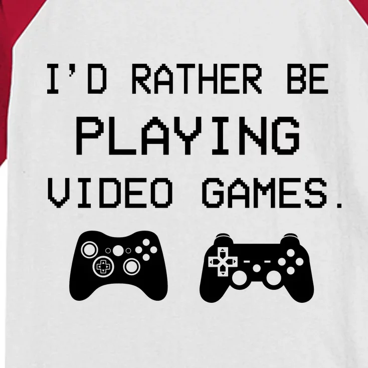 I'd Rather Be Playing Video Games Kids Colorblock Raglan Jersey