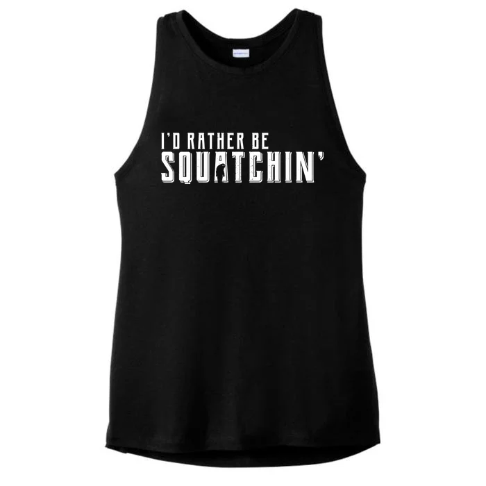 I'd Rather be Squatchin Ladies Tri-Blend Wicking Tank