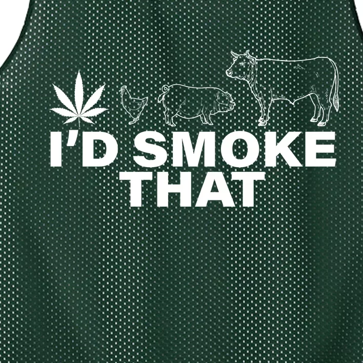 I'd Smoke That Pot Head Marijuana Mesh Reversible Basketball Jersey Tank