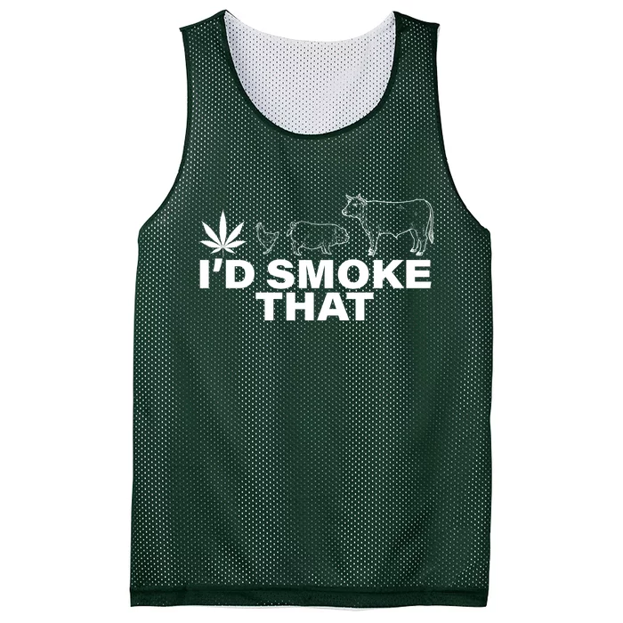 I'd Smoke That Pot Head Marijuana Mesh Reversible Basketball Jersey Tank