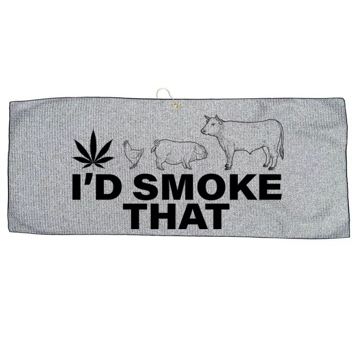 I'd Smoke That Pot Head Marijuana Large Microfiber Waffle Golf Towel