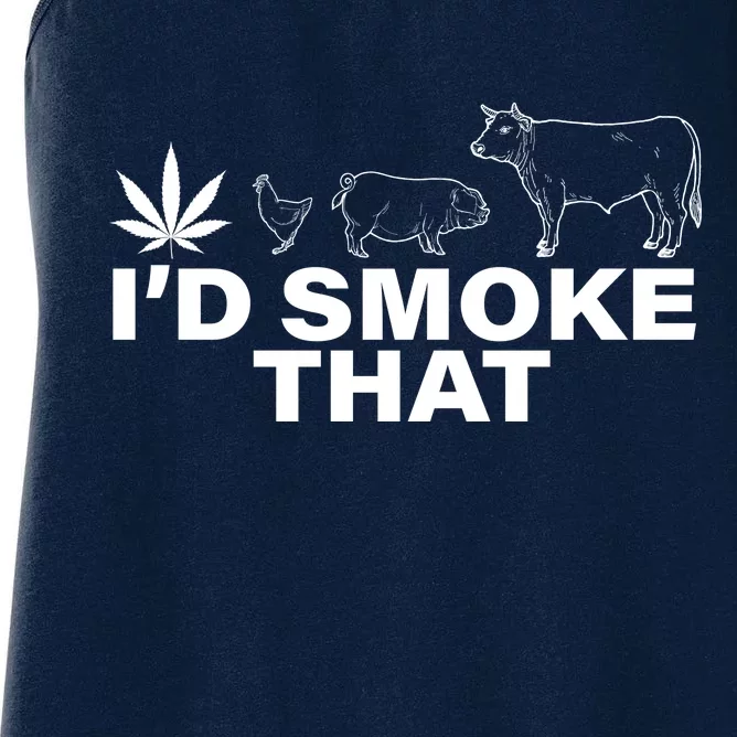 I'd Smoke That Pot Head Marijuana Women's Racerback Tank