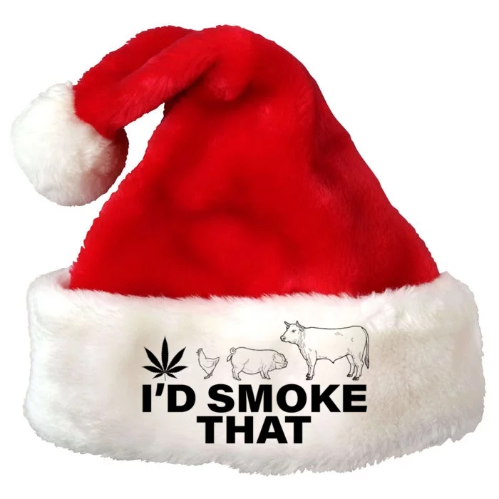 I'd Smoke That Pot Head Marijuana Premium Christmas Santa Hat