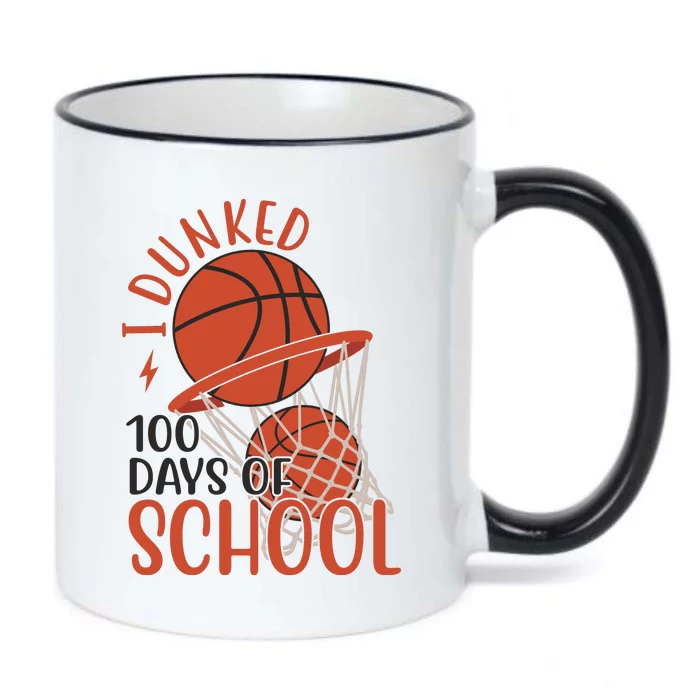 I Dunked 100 Days Of School Basketball Black Color Changing Mug