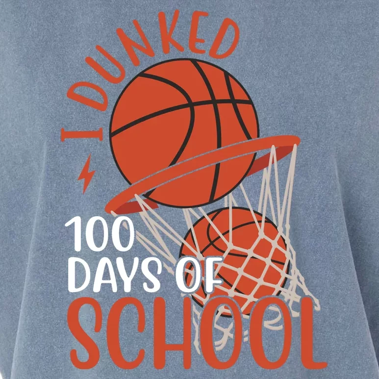 I Dunked 100 Days Of School Basketball Garment-Dyed Women's Muscle Tee