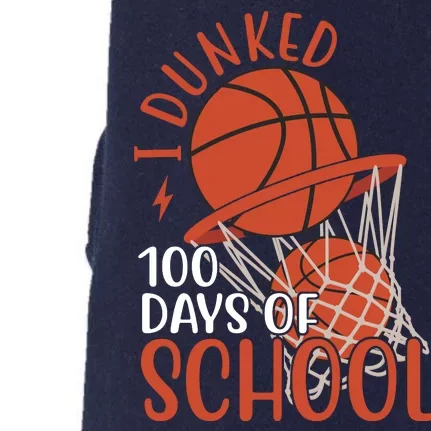 I Dunked 100 Days Of School Basketball Doggie 3-End Fleece Hoodie