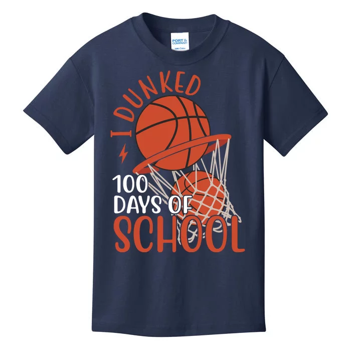 I Dunked 100 Days Of School Basketball Kids T-Shirt