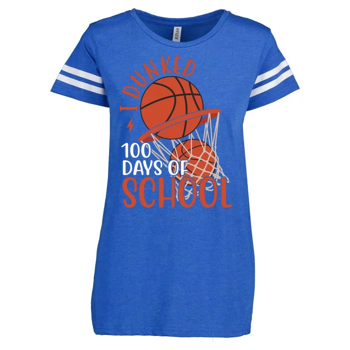 I Dunked 100 Days Of School Basketball Enza Ladies Jersey Football T-Shirt