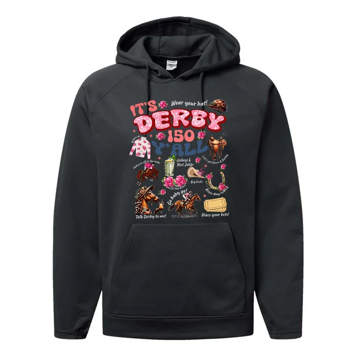 ItS Derby 150 YAll Ky Derby Day Performance Fleece Hoodie