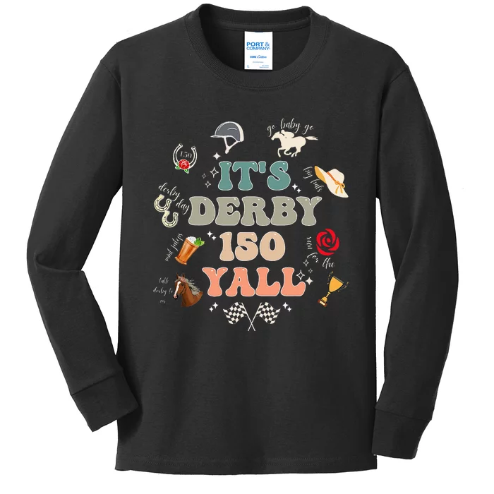 ItS Derby 150 Yall 150th Horse Racing Kids Long Sleeve Shirt