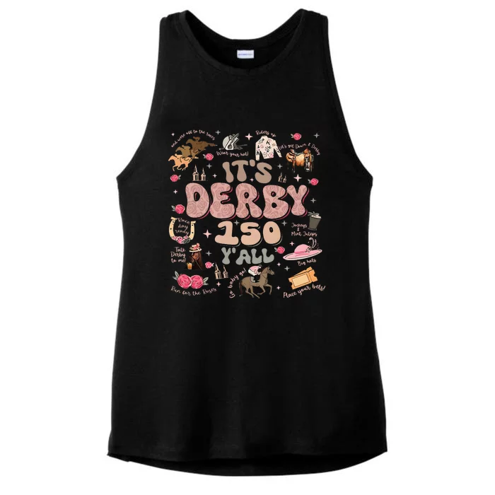 It's Derby 150 Yall 150th Horse Racing KY Ladies Tri-Blend Wicking Tank