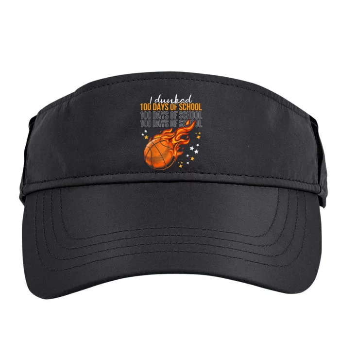 I Dunked 100 Days Of School Basketball 100th Day Of School Adult Drive Performance Visor