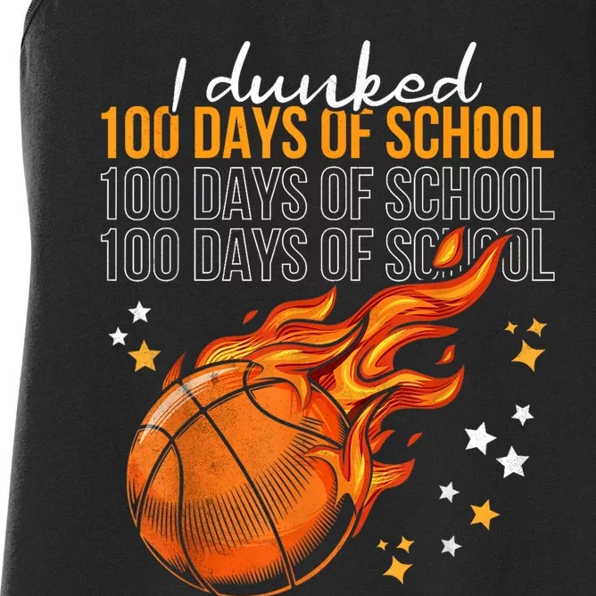 I Dunked 100 Days Of School Basketball 100th Day Of School Women's Racerback Tank