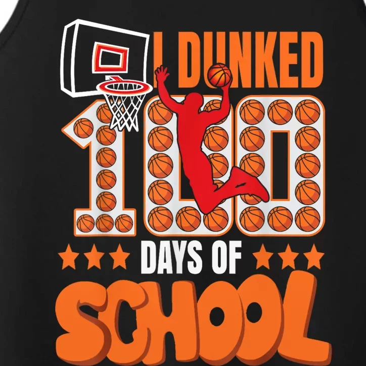 I Dunked 100 Days Of School Basketball 100th Day Performance Tank