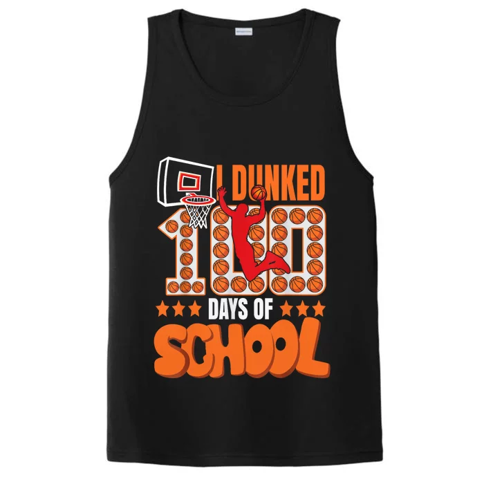 I Dunked 100 Days Of School Basketball 100th Day Performance Tank