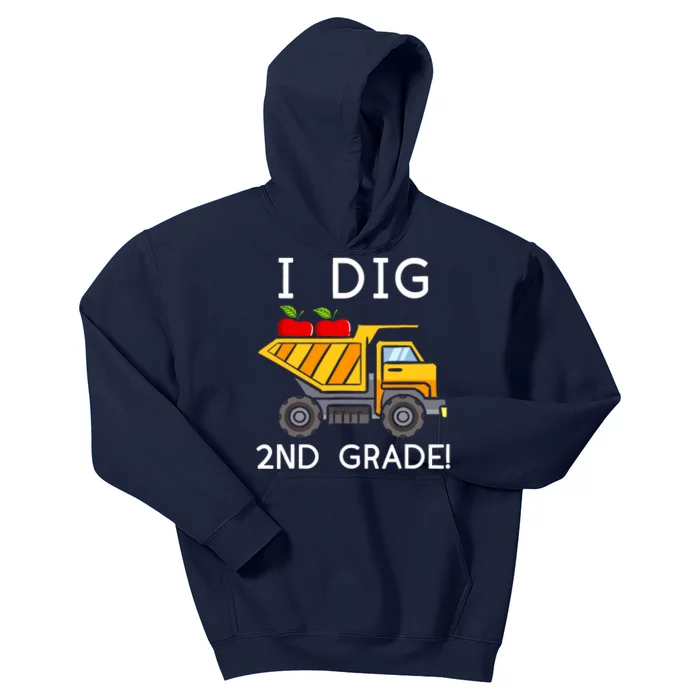 I Dig 2nd Grade Student Teacher Construction Back To School Kids Hoodie