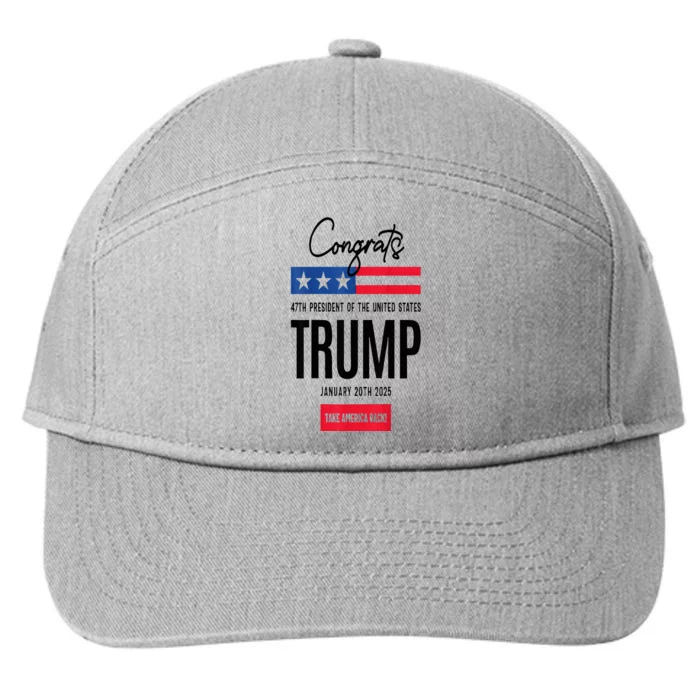 Inauguration Day 2025 Congrats Trump 2025 7-Panel Snapback Hat