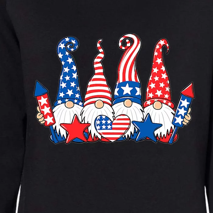 Independence Day 4th Of July Cute Gnomes Womens California Wash Sweatshirt