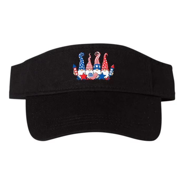 Independence Day 4th Of July Cute Gnomes Valucap Bio-Washed Visor