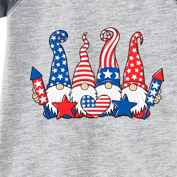 Independence Day 4th Of July Cute Gnomes Infant Baby Jersey Bodysuit