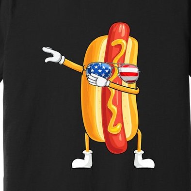 Independence Day 4th Of July Funny Dabbing Hotdog Premium T-Shirt
