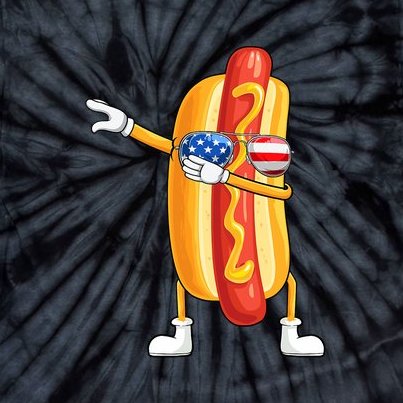 Independence Day 4th Of July Funny Dabbing Hotdog Tie-Dye T-Shirt