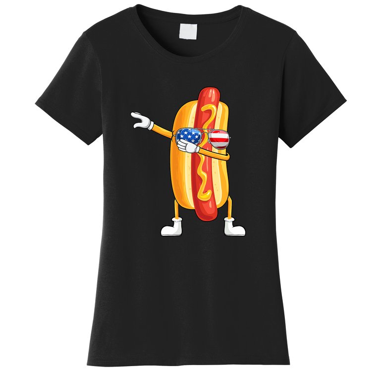 Independence Day 4th Of July Funny Dabbing Hotdog Women's T-Shirt