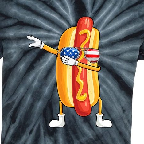 Independence Day 4th Of July Funny Dabbing Hotdog Kids Tie-Dye T-Shirt