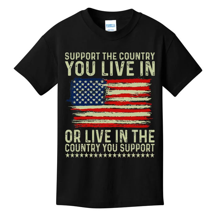 Independance Day 4th Of July Support The Country You Live In Kids T-Shirt