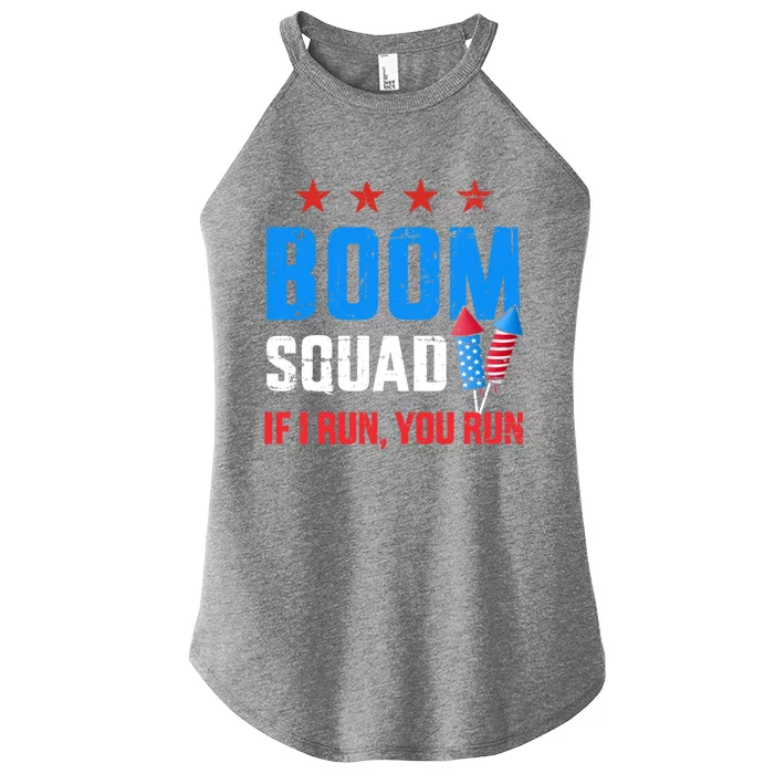 Independence Day 4th Of July Boom Squad If I Run You Run Women’s Perfect Tri Rocker Tank