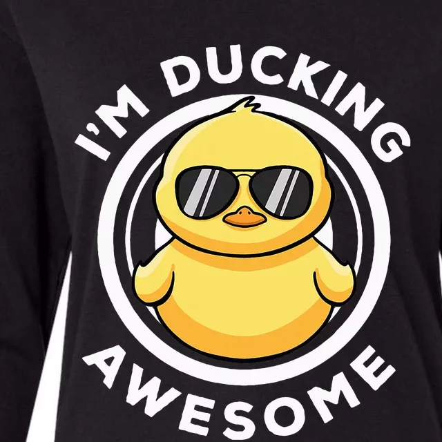 IM Ducking Awesome I Love Duck Lovers Funny Rubber Duck Womens Cotton Relaxed Long Sleeve T-Shirt