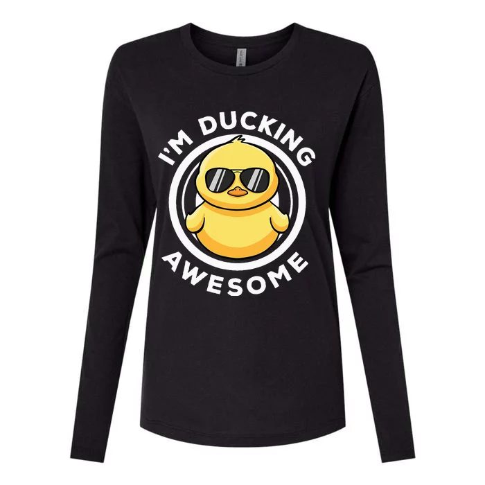 IM Ducking Awesome I Love Duck Lovers Funny Rubber Duck Womens Cotton Relaxed Long Sleeve T-Shirt